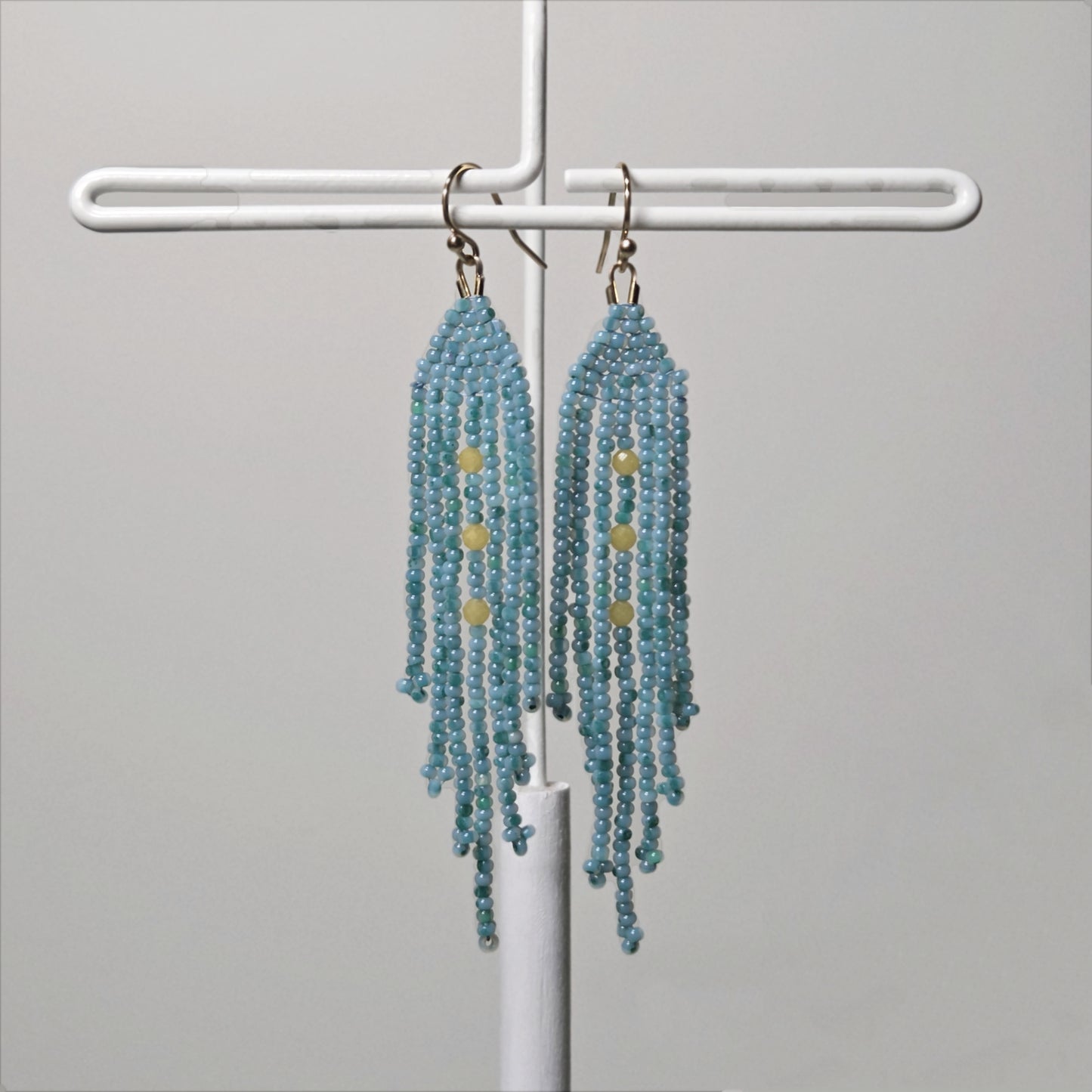 7cm Teal Fringe Earrings
