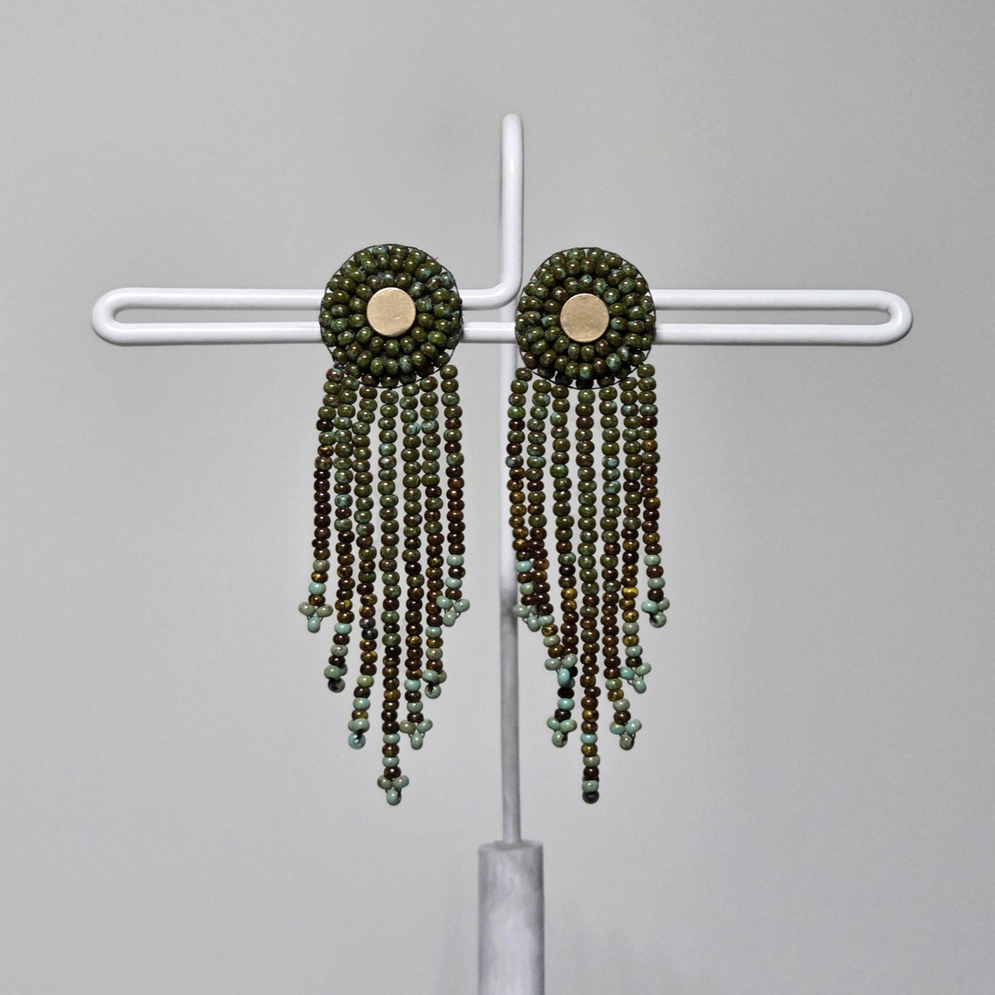 Travertine Fringe Stud Earrings
