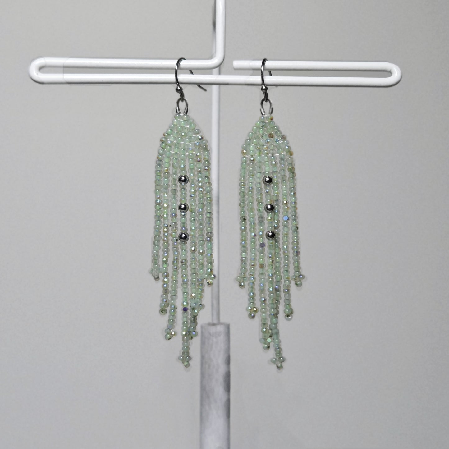 7cm Green Fringe Earrings