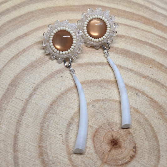 Dentalium Beaded Studs