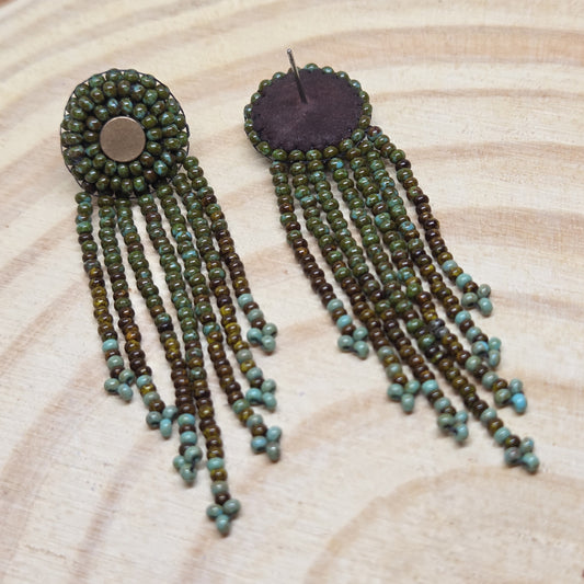 Travertine Fringe Stud Earrings