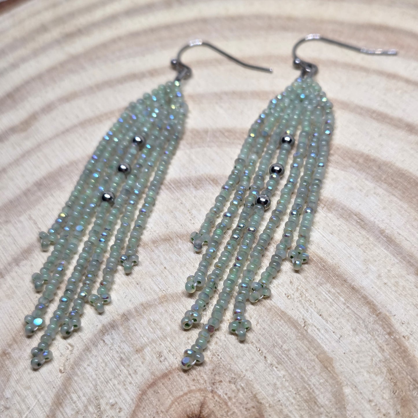 7cm Green Fringe Earrings
