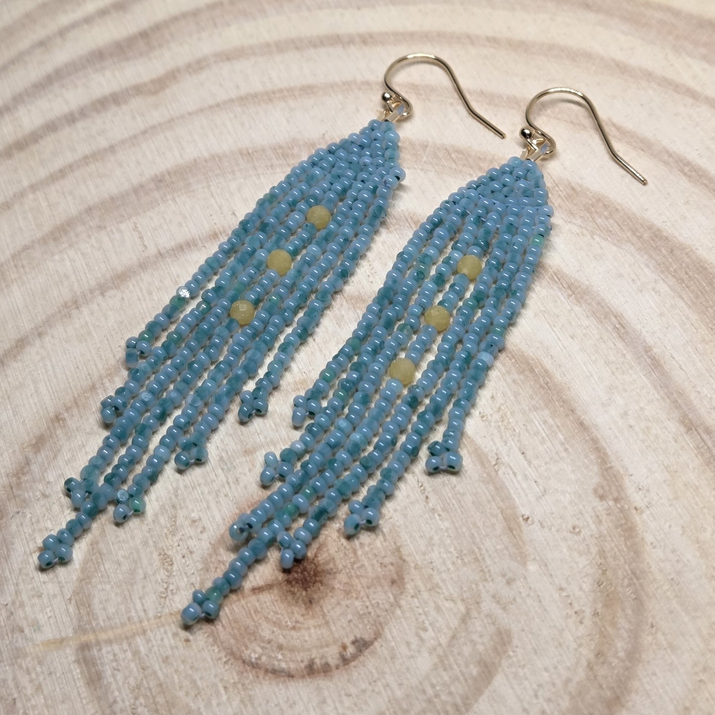 7cm Teal Fringe Earrings